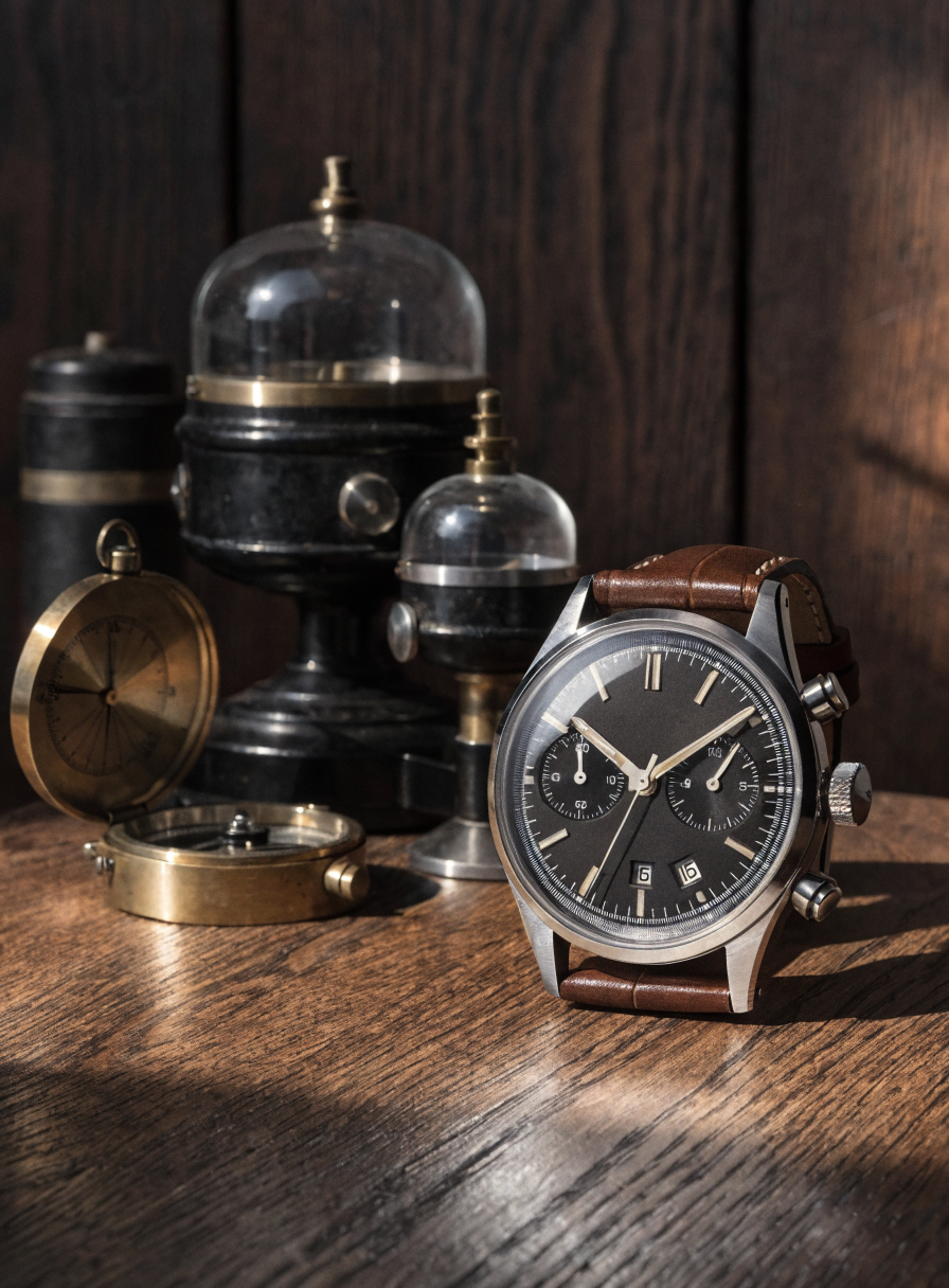 Reloj Zeppelin con cristal abombado y esfera de alto contraste