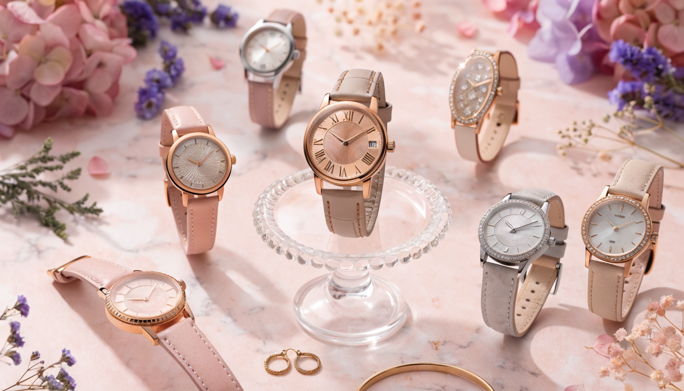 Colección de relojes Zeppelin para mujer con detalles en oro rosa y cristales Swarovski